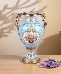 Noble Blue European-style Decorative Vase