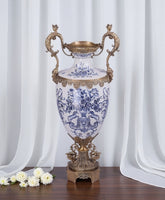 Blue-and-White Floral Vase