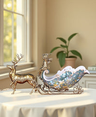 Deer-Drawn Sleigh Wine Rack