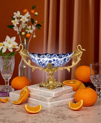 Blue & White Large Fruit Bowl