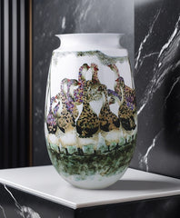 "Leisure" Underglaze Five-Colors Porcelain Vase