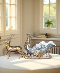 Deer-Drawn Sleigh Wine Rack
