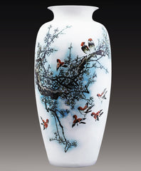 "Plum Blossoms and Sparrows" Vase