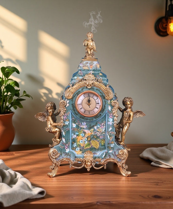 Pink Angel Mantel Clock