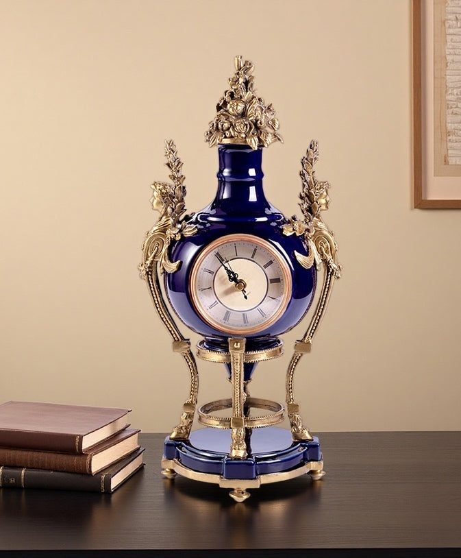 Sapphire Blue" Round Base Clock