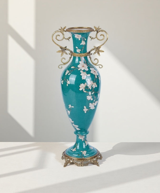 Magnolia Elegance Palace-Style Collectible Vase