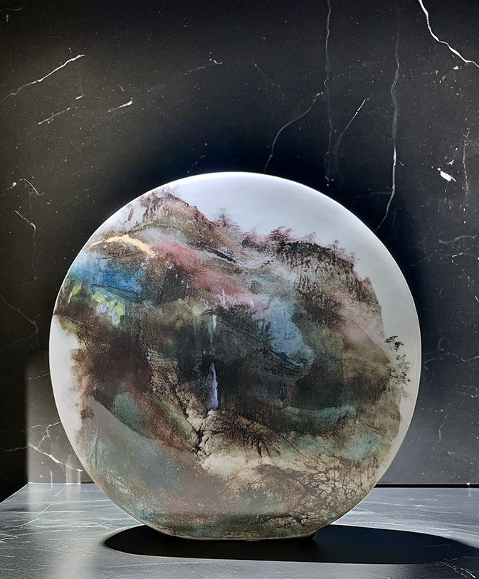 "Blue-Green Landscape" Ceramic Decoration