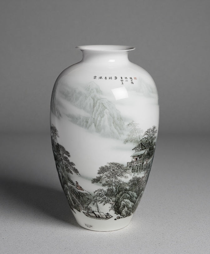 "Clouds Deep Enough to Build a Cottage" Vase