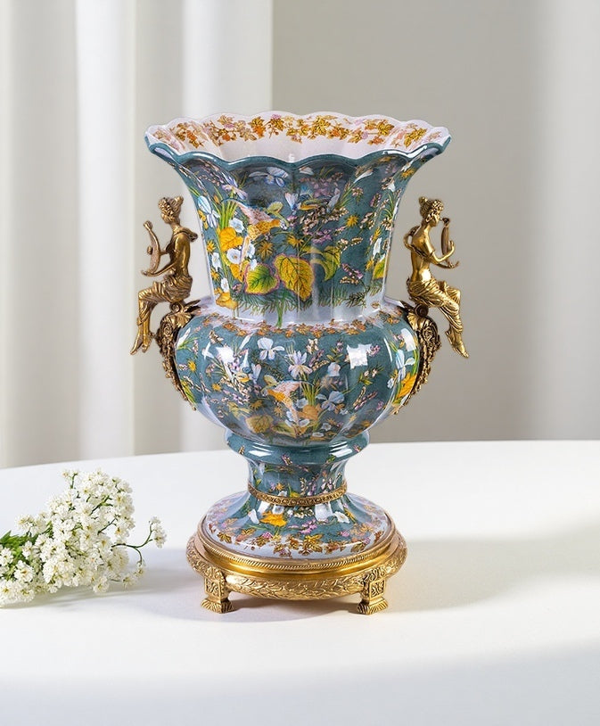 Parrot Famille Rose Angel Grand Vase