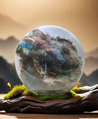 "Blue-Green Landscape" Ceramic Decoration