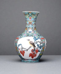 "Full Bloom with Window" Pair Vase Set