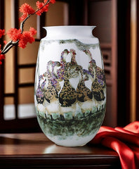 "Leisure" Underglaze Five-Colors Porcelain Vase