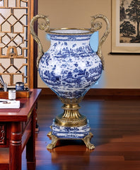Blue & White  Floor Vase