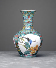 "Full Bloom with Window" Pair Vase Set