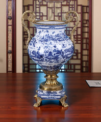 Blue & White  Floor Vase